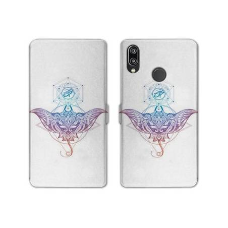 Housse cuir portefeuille Samsung Galaxy A20e Animaux Maori Raie color
