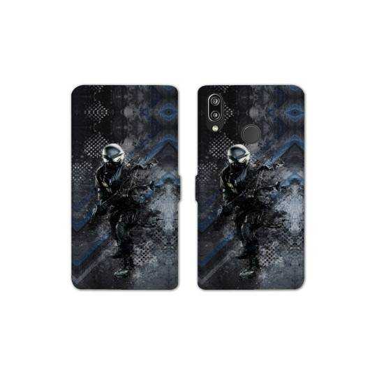 Housse cuir portefeuille Samsung Galaxy A20e police swat