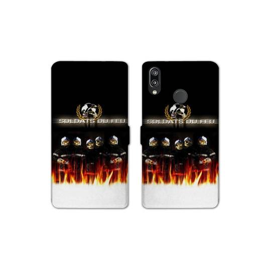 Housse cuir portefeuille Samsung Galaxy A20e pompier soldat