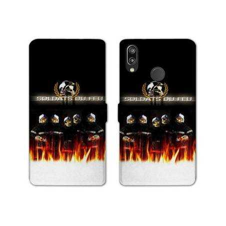 Housse cuir portefeuille Samsung Galaxy A20e pompier soldat