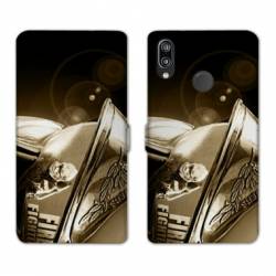 Housse cuir portefeuille Samsung Galaxy A20e pompier casque vintage