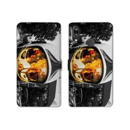 Housse cuir portefeuille Samsung Galaxy A20e pompier casque feu