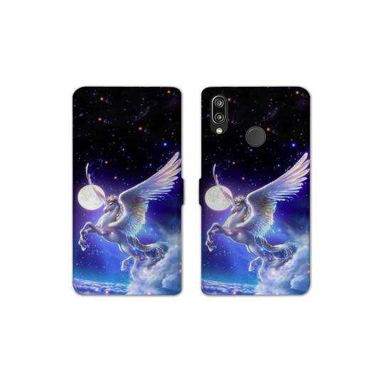 Housse cuir portefeuille Samsung Galaxy A20e Licorne Céleste