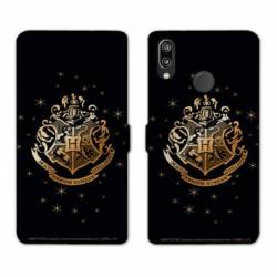 Housse cuir portefeuille Samsung Galaxy A20e WB License harry potter pattern Poudlard