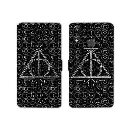 Housse cuir portefeuille Samsung Galaxy A20e WB License harry potter pattern triangle noir