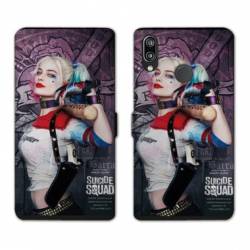 Housse cuir portefeuille Samsung Galaxy A20e Harley Quinn Batte