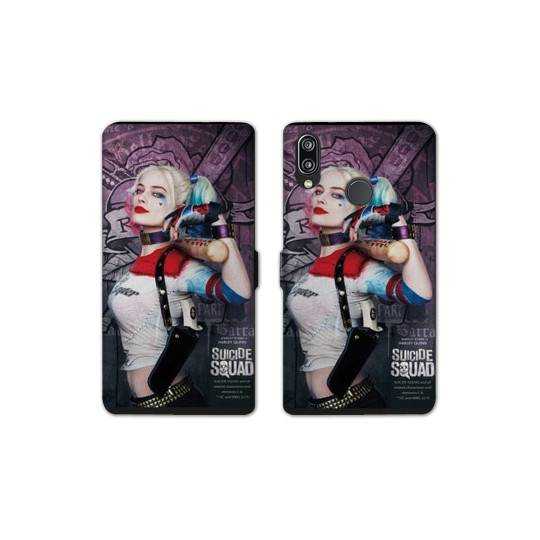 Housse cuir portefeuille Samsung Galaxy A20e Harley Quinn Batte