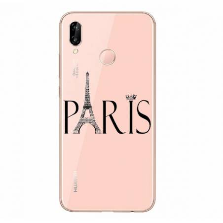 Coque transparente Samsung Galaxy A20e Paris noir