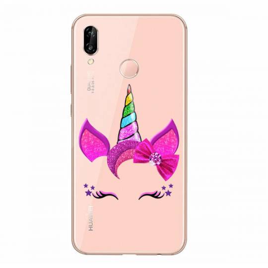 Coque transparente Samsung Galaxy A20e Licorne paillette