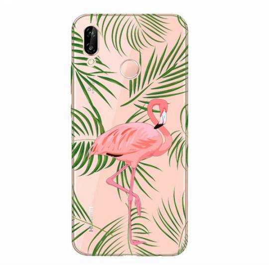Coque transparente Samsung Galaxy A20e Flamant Rose