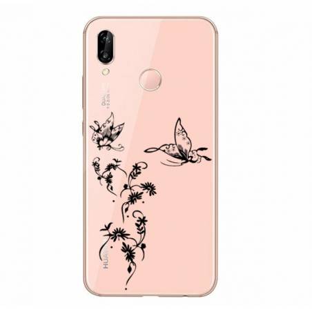 Coque transparente Samsung Galaxy A20e feminine envol fleur