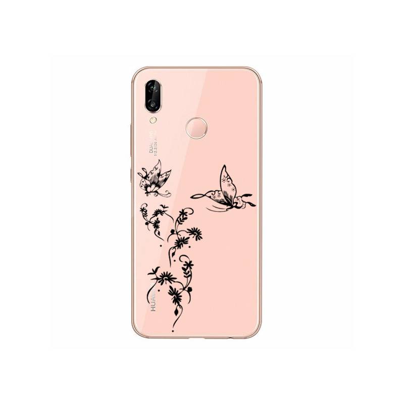 Coque transparente Samsung Galaxy A20e feminine envol fleur