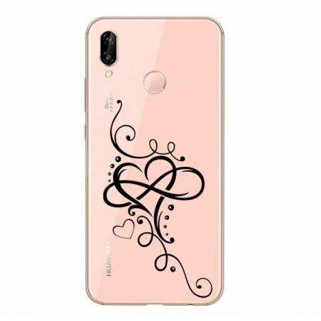Coque transparente Samsung Galaxy A20e feminine cœur infini