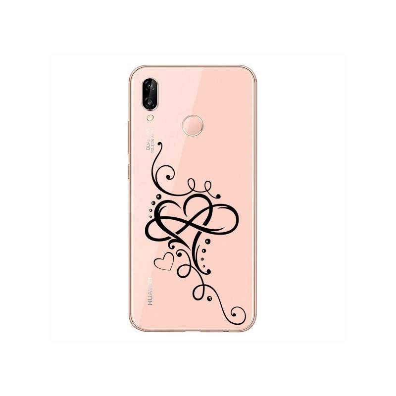 Coque transparente Samsung Galaxy A20e feminine cœur infini