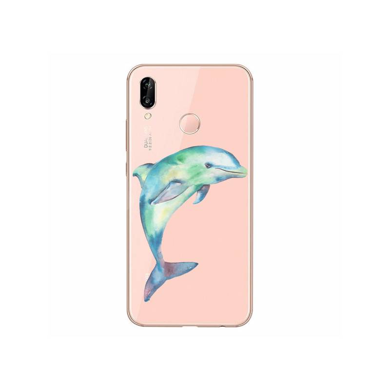 Coque transparente Samsung Galaxy A20e Dauphin Encre