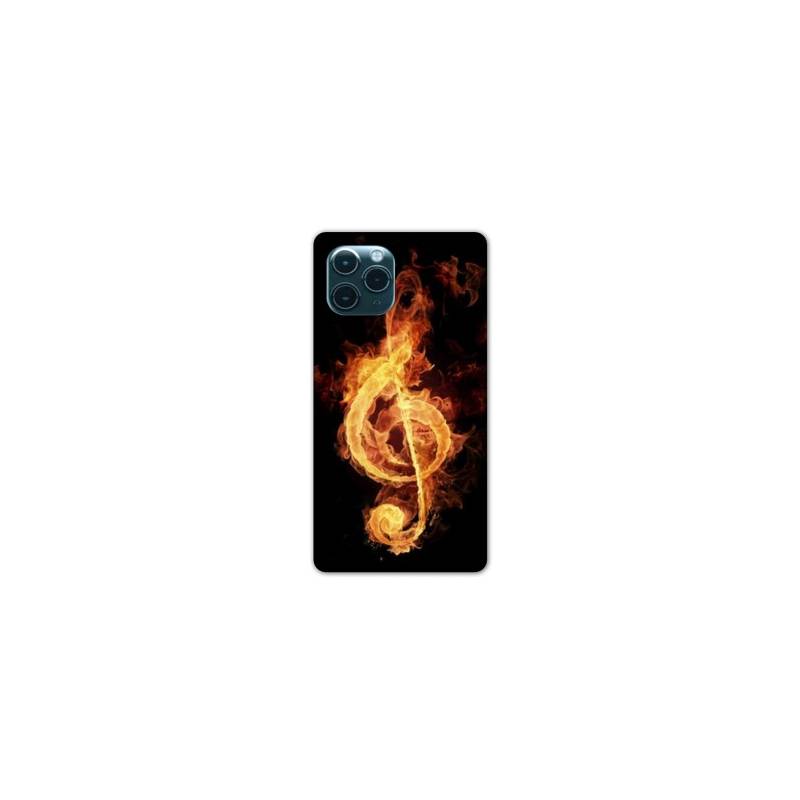 Coque Iphone 11 (5,8") Musique clé sol feu N