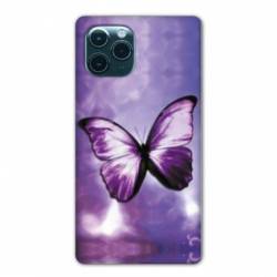 Coque Iphone 11 Pro Max (6,5") papillons violet et blanc