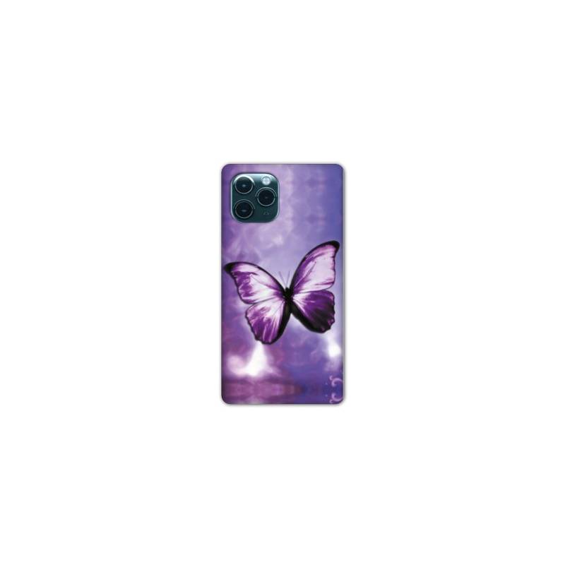 Coque Iphone 11 Pro Max (6,5") papillons violet et blanc