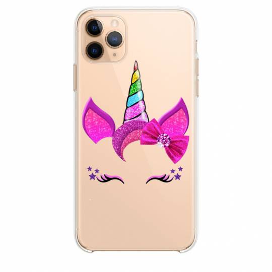 Coque transparente Iphone 11 (5,8") Licorne paillette