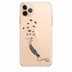 Coque transparente Iphone 11 (5,8") feminine plume infini