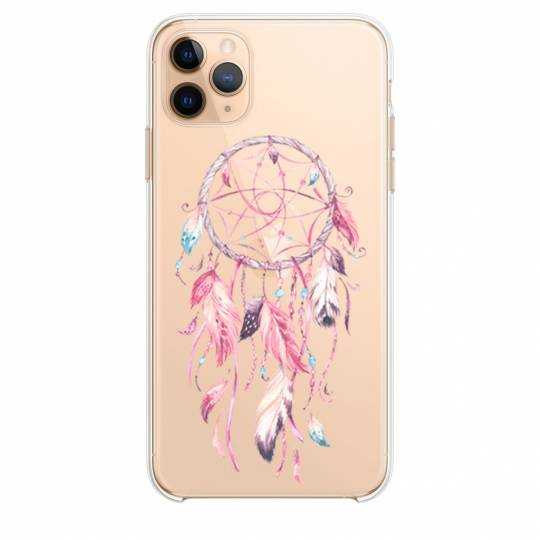 Coque transparente Iphone 11 (5,8") feminine attrape reve rose