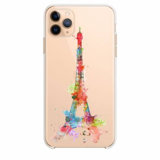 Coque transparente Iphone 11 Pro (6,1") Tour eiffel colore