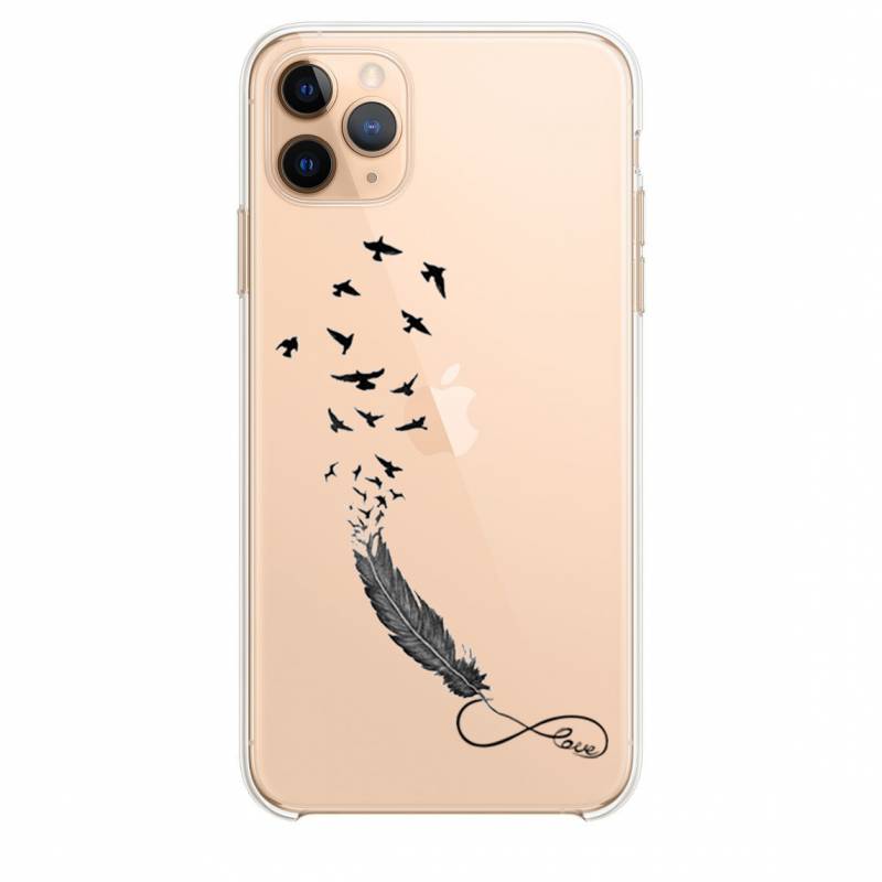 Coque transparente Iphone 11 Pro (6,1") feminine plume infini