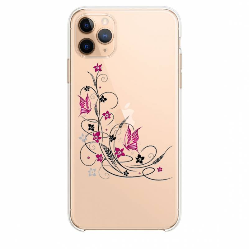 Coque transparente Iphone 11 Pro (6,1") feminine fleur papillon