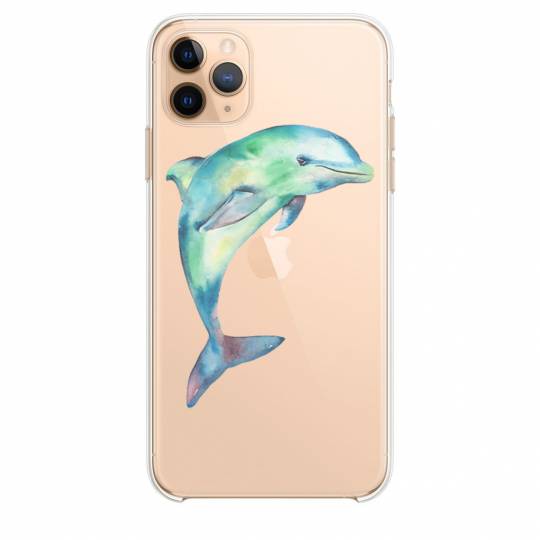 Coque transparente Iphone 11 Pro (6,1") Dauphin Encre