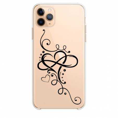 Coque transparente Iphone 11 Pro Max (6,5") feminine cœur infini