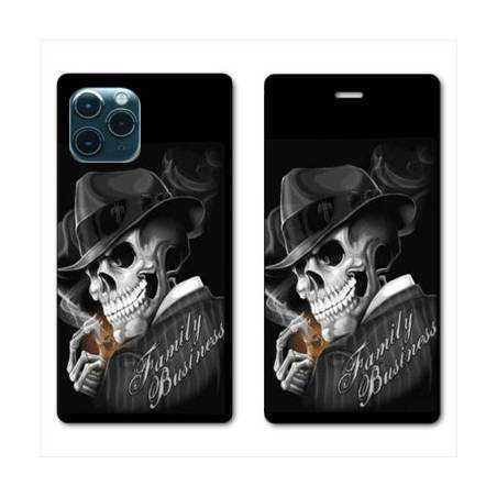 RV Housse cuir portefeuille Iphone 11 (5,8") tete de mort family business