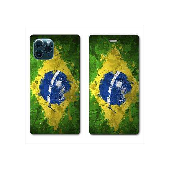 RV Housse cuir portefeuille Iphone 11 (5,8") Bresil texture