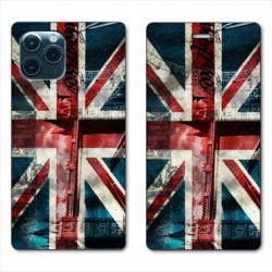 RV Housse cuir portefeuille Iphone 11 (5,8") Angleterre UK Jean's