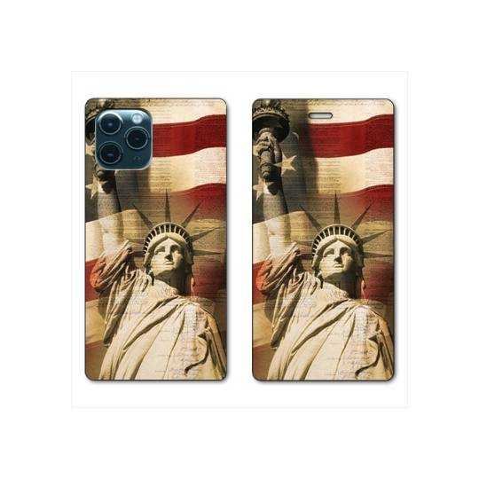 RV Housse cuir portefeuille Iphone 11 (5,8") Amerique USA Statue liberté