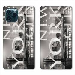 RV Housse cuir portefeuille Iphone 11 (5,8") Amerique USA New York