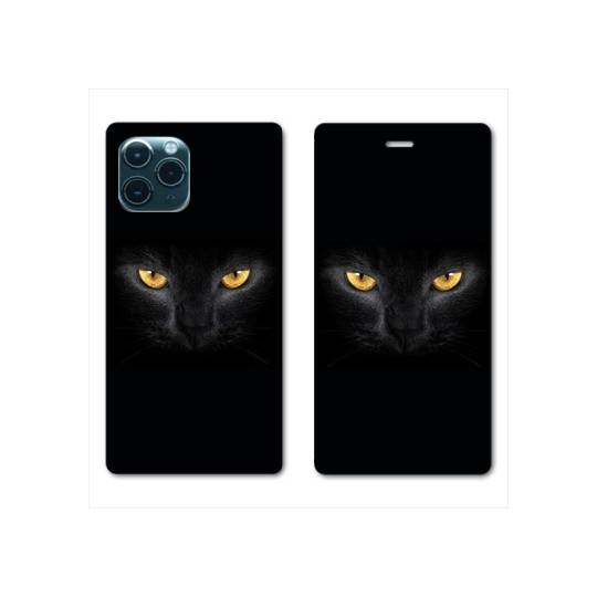 RV Housse cuir portefeuille Iphone 11 (5,8") Chat Noir