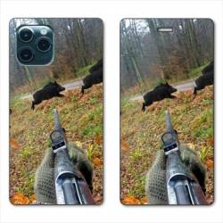 RV Housse cuir portefeuille Iphone 11 (5,8") chasse Vision Tir