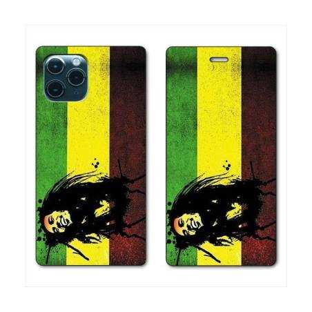 RV Housse cuir portefeuille Iphone 11 (5,8") Bob Marley Drapeau