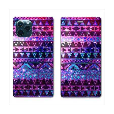 RV Housse cuir portefeuille Iphone 11 (5,8") motifs Aztec azteque violet