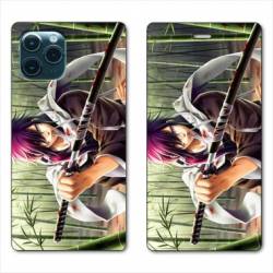 RV Housse cuir portefeuille Iphone 11 (5,8") Manga bambou