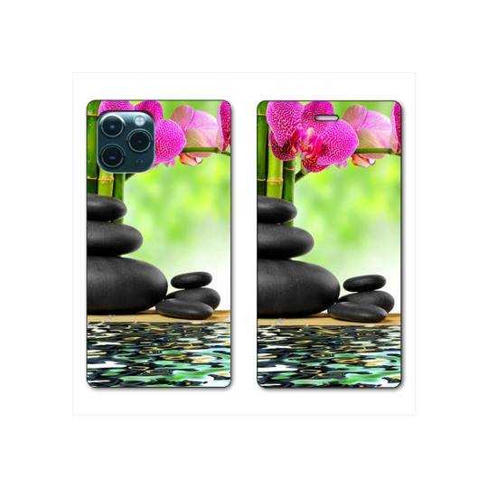 RV Housse cuir portefeuille Iphone 11 (5,8") orchidee eau