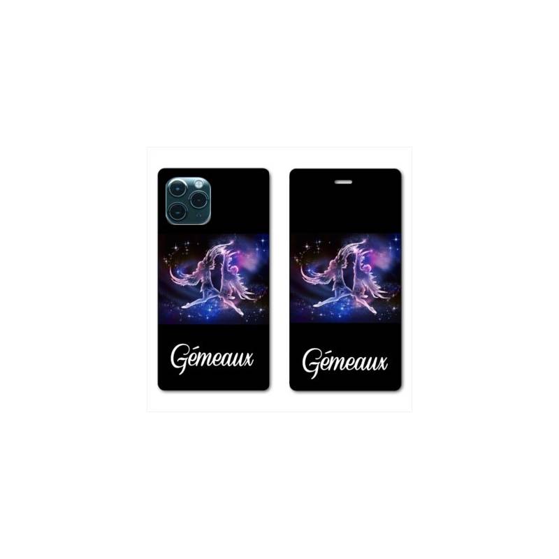 RV Housse cuir portefeuille Iphone 11 (5,8") signe zodiaque Gémeaux2