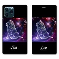 RV Housse cuir portefeuille Iphone 11 (5,8") signe zodiaque Lion2