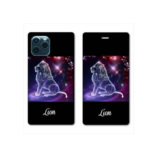 RV Housse cuir portefeuille Iphone 11 (5,8") signe zodiaque Lion2