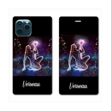 RV Housse cuir portefeuille Iphone 11 (5,8") signe zodiaque Verseau2