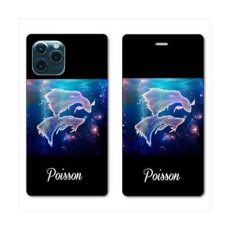 RV Housse cuir portefeuille Iphone 11 (5,8") signe zodiaque Poisson2