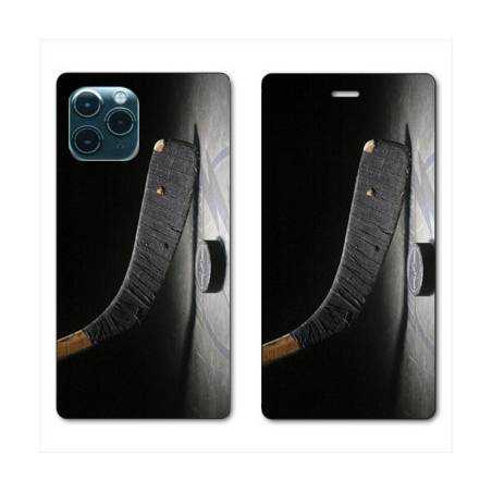RV Housse cuir portefeuille Iphone 11 (5,8") Hockey palet