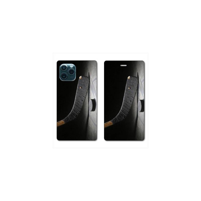 RV Housse cuir portefeuille Iphone 11 (5,8") Hockey palet