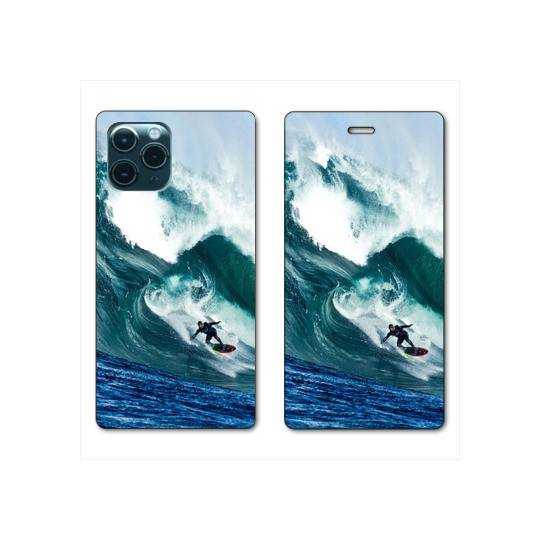 RV Housse cuir portefeuille Iphone 11 (5,8") Surf vague
