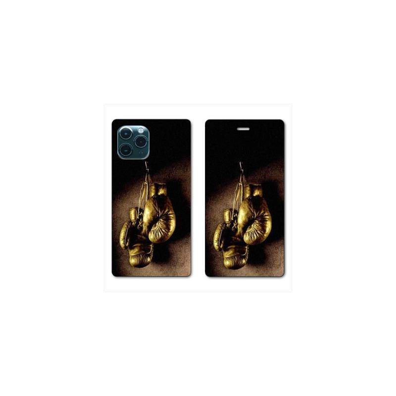 RV Housse cuir portefeuille Iphone 11 (5,8") Boxe gant vintage